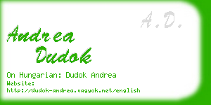 andrea dudok business card